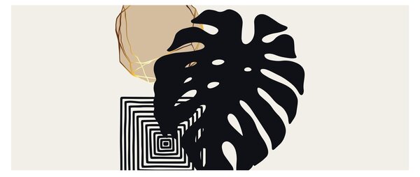 Kép - Absztrakció trópusi levelekkel N⁰2 (120x50 cm)