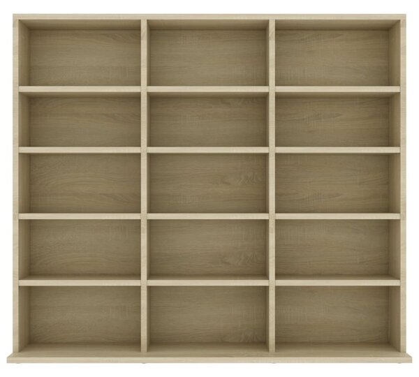 Sonoma tölgy szerelt fa CD-tartó szekrény 100x23x89,5 cm