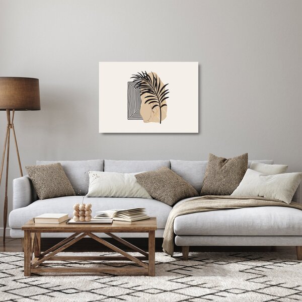 Üveg kép - Absztrakció trópusi levelekkel N⁰3 (70x50 cm)