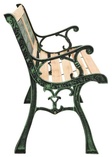Öntöttvas és tömör fenyőfa kerti pad 122 cm
