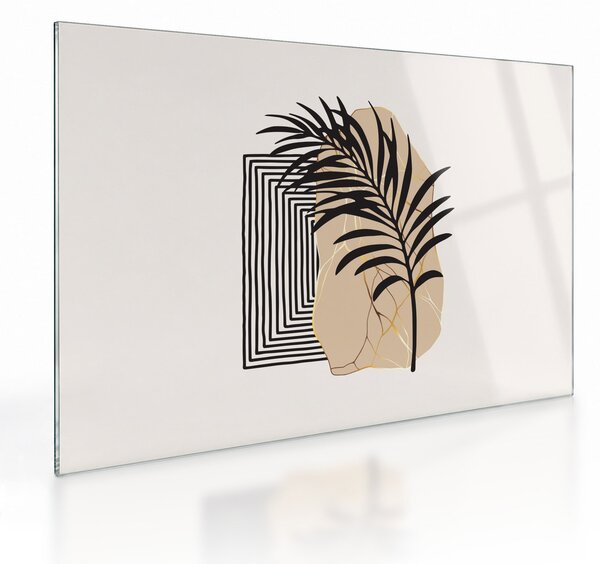 Üveg kép - Absztrakció trópusi levelekkel N⁰3 (70x50 cm)