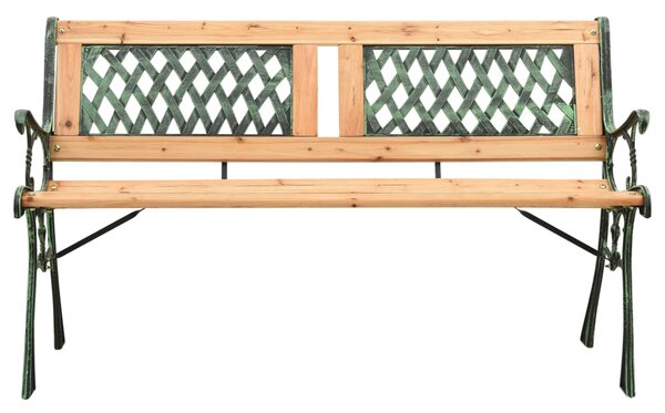 Öntöttvas és tömör fenyőfa kerti pad 122 cm