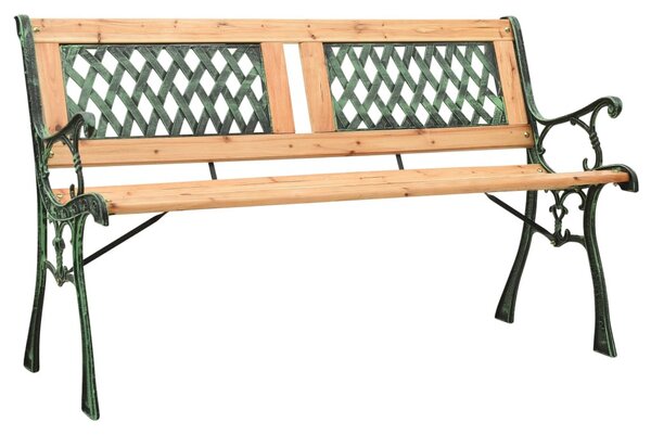 Öntöttvas és tömör fenyőfa kerti pad 122 cm