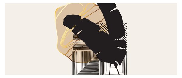 Kép - Absztrakció trópusi levelekkel N⁰4 (120x50 cm)