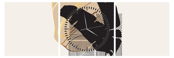 Kép - Absztrakció trópusi levelekkel N⁰4 (órával) (90x30 cm)