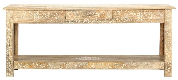 Kézzel festett tömör mangófa dohányzóasztal 110 x 50 x 45 cm