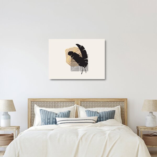 Üveg kép - Absztrakció trópusi levelekkel N⁰4 (70x50 cm)
