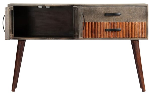 Szürke tömör, nyers mangófa tálalóasztal 120 x 35 x 75 cm