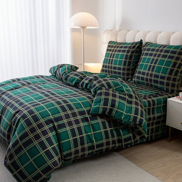 Flanel ágyneműhuzat KOCKA zöld Ágyneműhuzat mérete: 70 x 90 cm | 140 x 200 cm