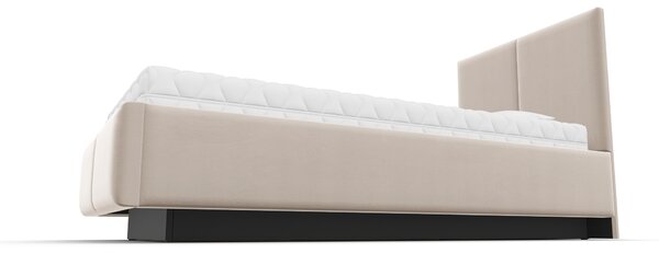 AVERO kárpitozott ágy magas háttámlával 90x200 - krémszínű