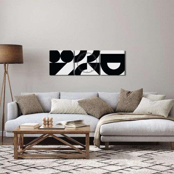 Kép - Geometriai absztrakció N⁰2 (órával) (90x30 cm)