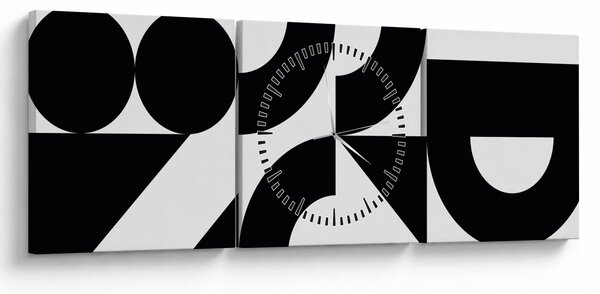 Kép - Geometriai absztrakció N⁰2 (órával) (90x30 cm)