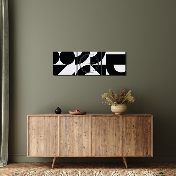 Kép - Geometriai absztrakció N⁰2 (órával) (90x30 cm)
