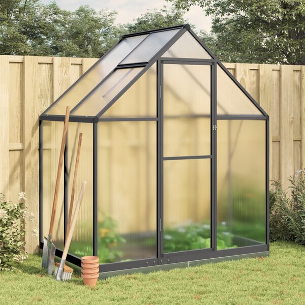 VidaXL antracitszürke alumínium melegház alapvázzal 169 x 114 x 202 cm