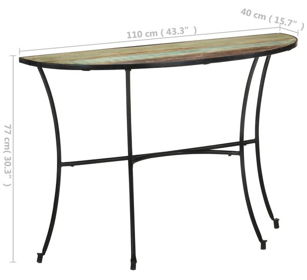 Tömör újrahasznosított fa kisasztal 110 x 40 x 77 cm