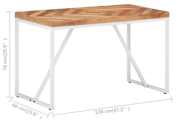 Tömör akác és mangófa étkezőasztal 120 x 60 x 76 cm