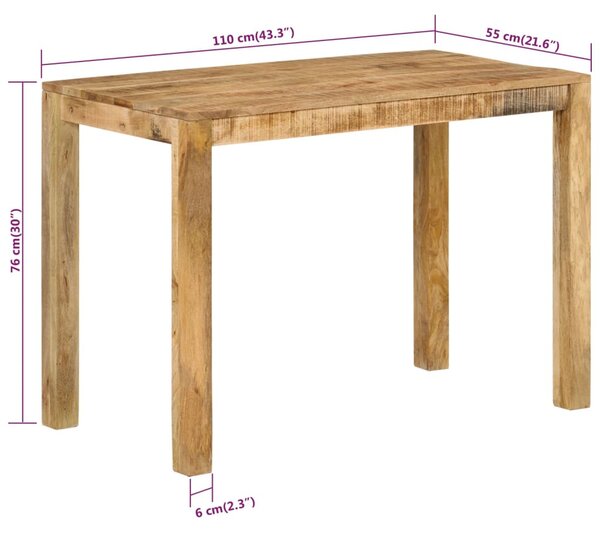 Tömör mangófa étkezőasztal 110 x 55 x 76 cm