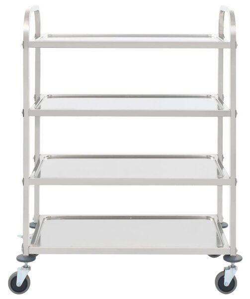 4 szintes rozsdamentes acél zsúrkocsi 107 x 55 x 125 cm