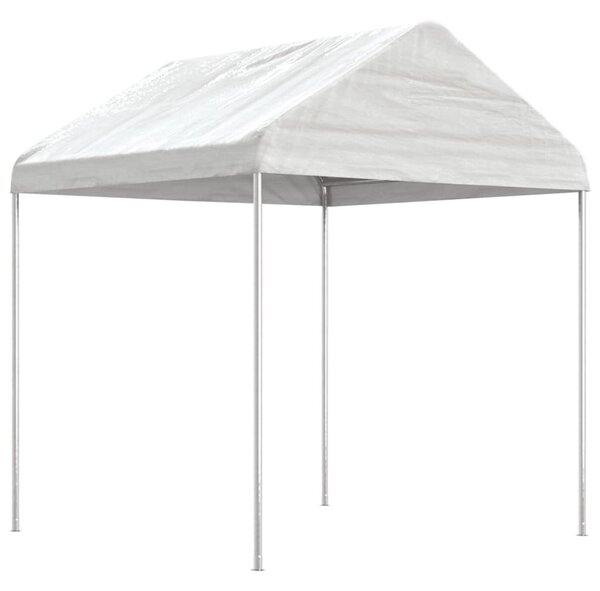 Fehér polietilén pavilon tetővel 8,92 x 2,28 x 2,69 m