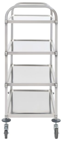 4 szintes rozsdamentes acél zsúrkocsi 107 x 55 x 125 cm