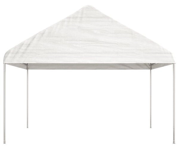 Fehér polietilén pavilon tetővel 17,84 x 4,08 x 3,22 m