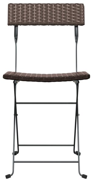 4 db barna polyrattan összecsukható bisztrószék