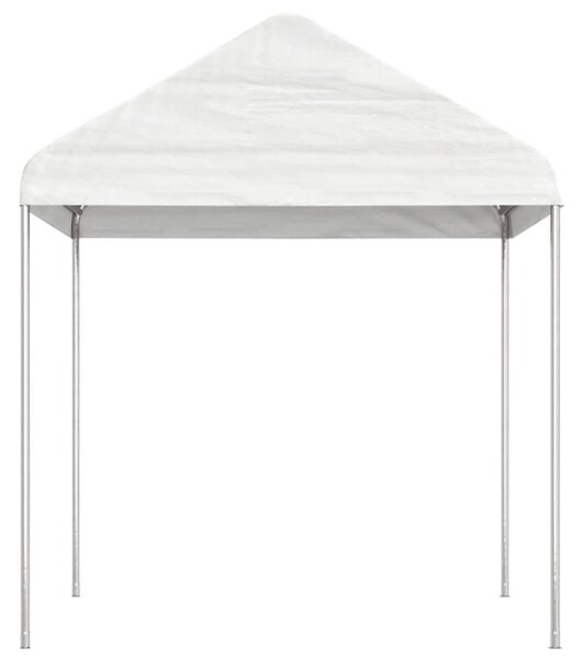 Fehér polietilén pavilon tetővel 6,69 x 2,28 x 2,69 m