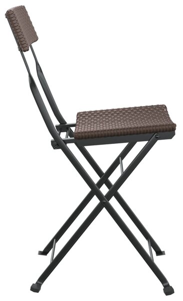 4 db barna polyrattan összecsukható bisztrószék