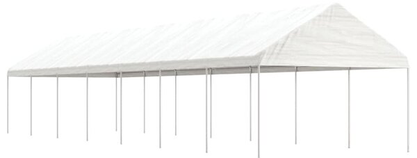 Fehér polietilén pavilon tetővel 15,61 x 4,08 x 3,22 m