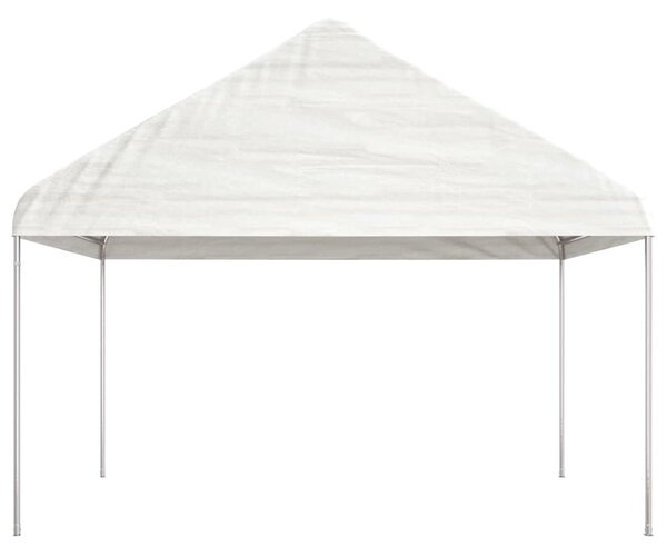 Fehér polietilén pavilon tetővel 11,15 x 4,08 x 3,22 m