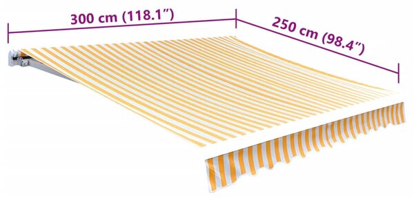 Napraforgó sárga/fehér napellenző ponyva 3x2,5 m (keret nélkül)