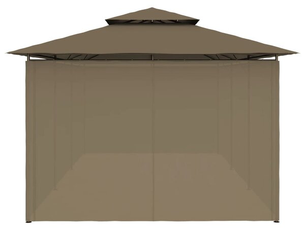 Tópszínű pavilon függönyökkel 600 x 298 x 270 cm 180 g/m²