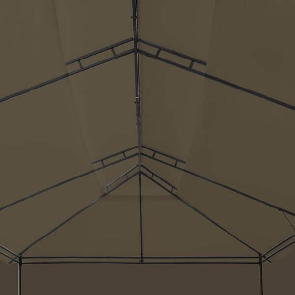 Tópszínű pavilon függönyökkel 600 x 298 x 270 cm 180 g/m²
