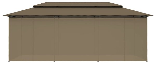 Tópszínű pavilon függönyökkel 600 x 298 x 270 cm 180 g/m²