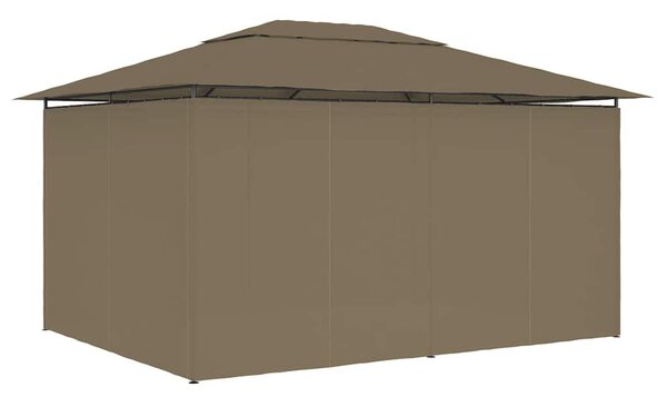 Tópszínű kerti pavilon függönyökkel 4 x 3 m 180 g/m²