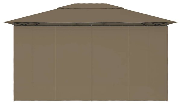 Tópszínű kerti pavilon függönyökkel 4 x 3 m 180 g/m²