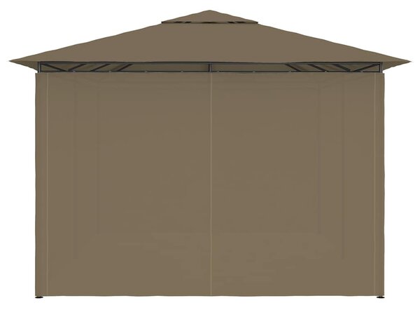 Tópszínű kerti pavilon függönyökkel 4 x 3 m 180 g/m²
