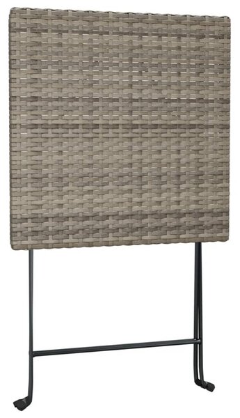 3 részes szürke összecsukható polyrattan bisztrószett