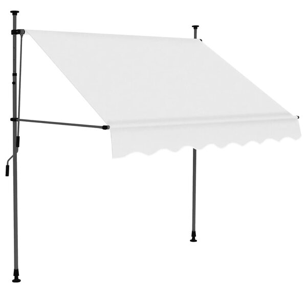 Krémszínű kézzel kihúzható LED-es napellenző 150 cm