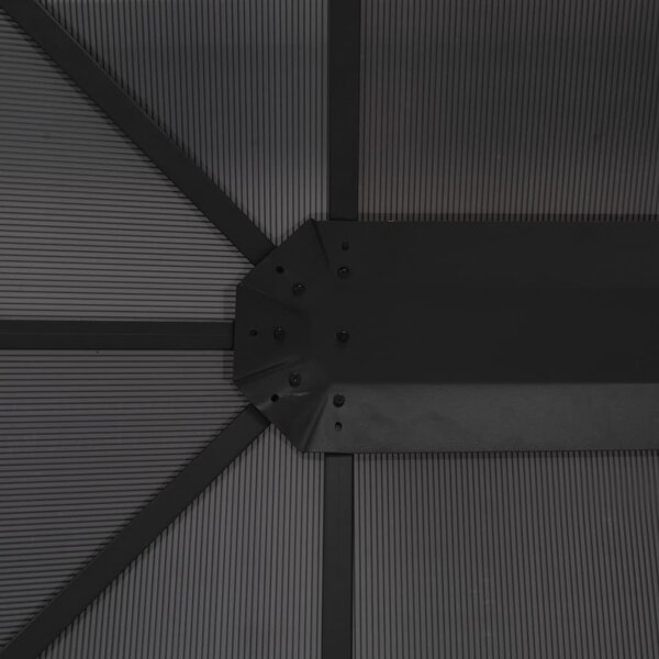 Fekete pavilon alumínium tetővel 4 x 3 x 2,6 m