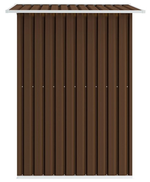 Barna acél kerti fészer 204 x 132 x 186 cm