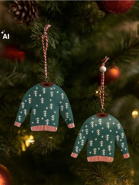Sinsay - Karácsonyi fenyő díszek pulóver formában 2 pack - többszínű
