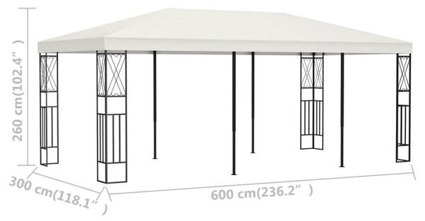 Krémszínű szövetpavilon 3 x 6 m