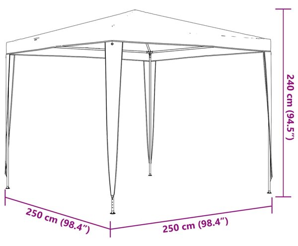 Antracitszürke rendezvénysátor 2,5 x 2,5 m 90 g/m²