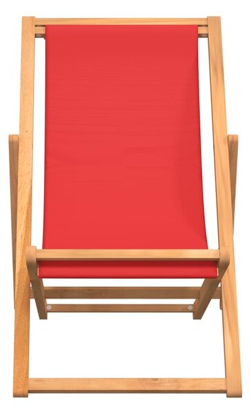 Piros összecsukható tömör tíkfa strandszék