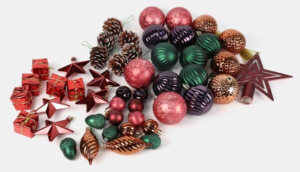 Sinsay - Karácsonyi gömb díszek szett 48 darabos - többszínű