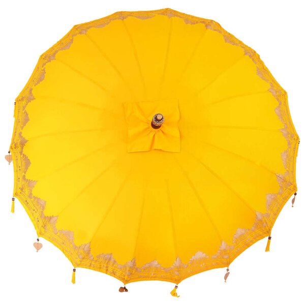 VidaXL Balinéz napernyő alappal Sárga 215 x 215 x 260 cm Pamut