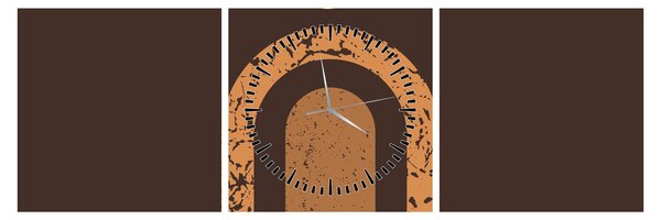 Kép - Narancssárga ívek N⁰3 (órával) (90x30 cm)
