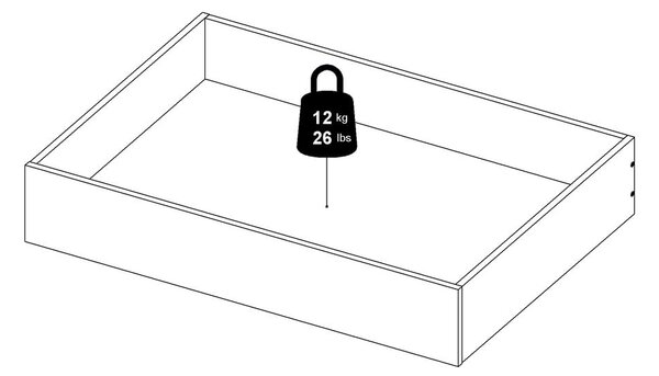 Fehér ágy alatti fiók szett 2 db-os 90x190-140x190 cm Naia – Tvilum