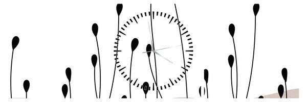 Kép - Grafikus rét N⁰1 (órával) (90x30 cm)